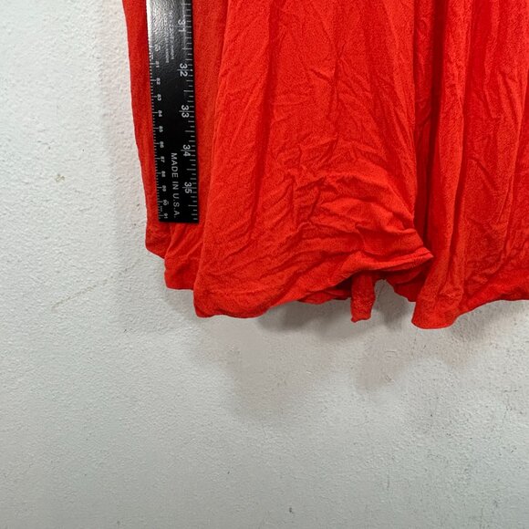 Anthropologie Maeve Cameron Dress medium orange red colorblock Rib  Asymmetrical - Picture 9 of 13